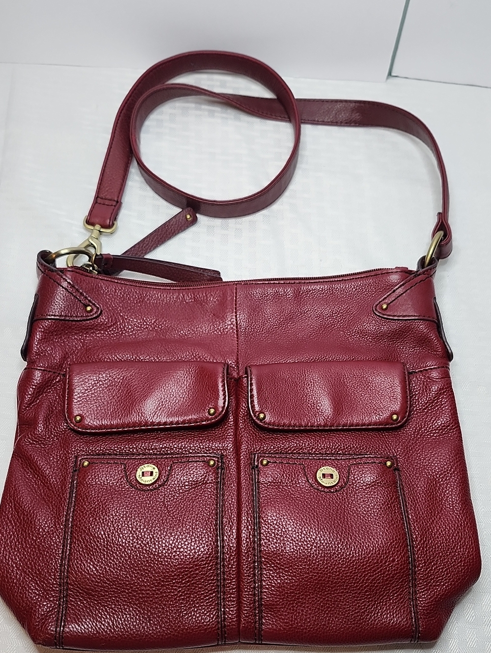 Stone Mountain Burgundy Leather Boho Festival Hobo Bag